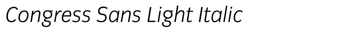 Congress Sans Light Italic
